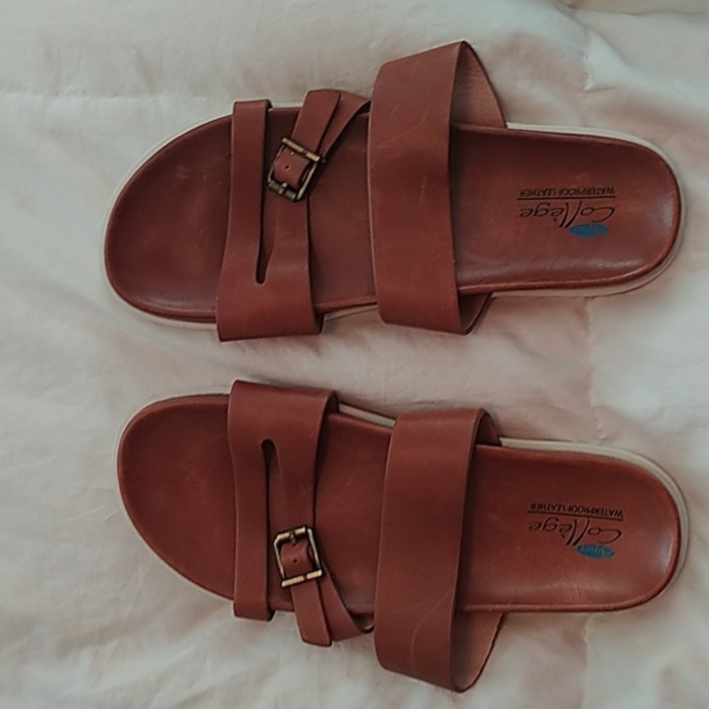 Aqua College 2 strap waterproof leather sandals